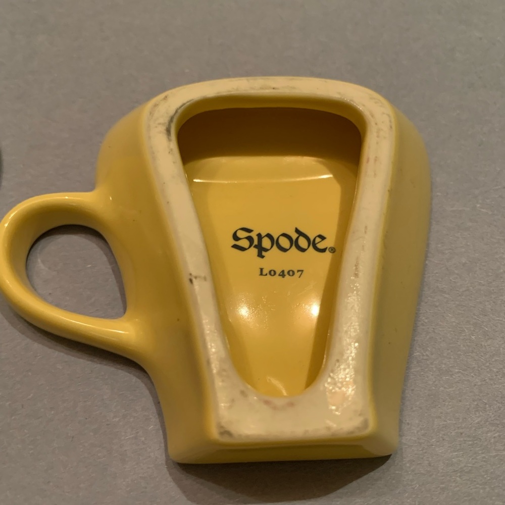 SPODE 4 Blue Room Garden Flowers Yellow Teacup Shaped Teabag/Spoon Rests L0407 - Picture 9 of 17